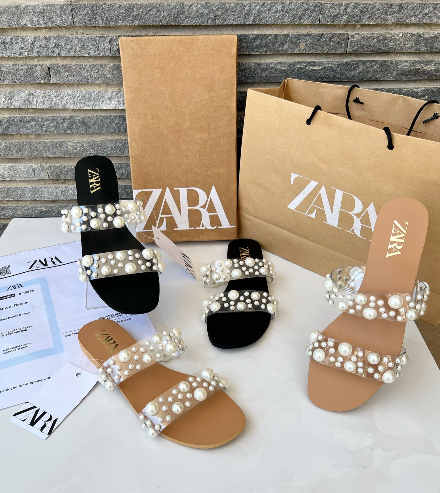 ZARA Original PEARLS Flat