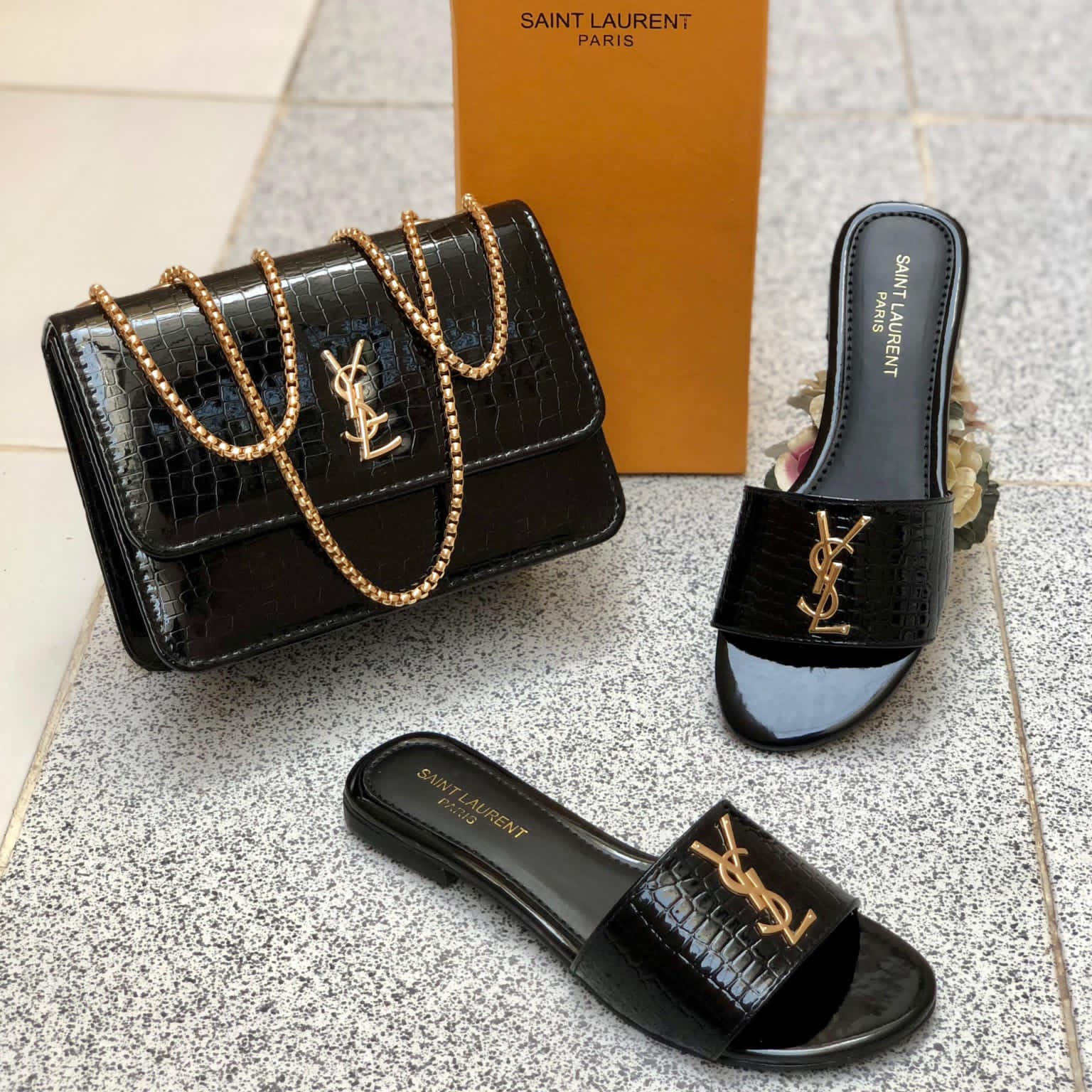 YSL Bag + Flats Combo